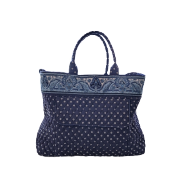 Vera Bradley Large Quilted Tote! Beautiful Blue Paisley Print - Picture 2 of 7